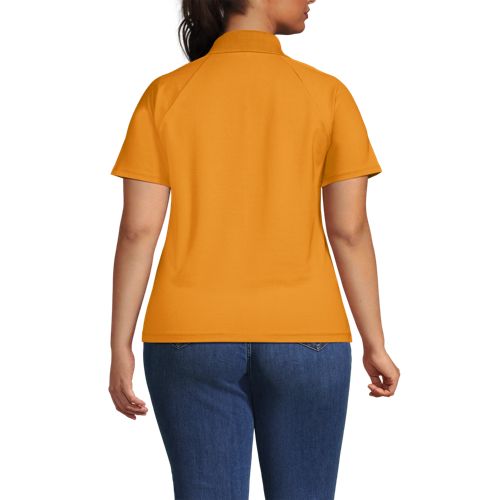  Lands' End Piqué-poloshirt Slim Fit Mit Kurzen ärmeln, Damen, Größe:48-50 Plus, Orange, Baumwolle/baumwoll-mischung, By Lands' End 