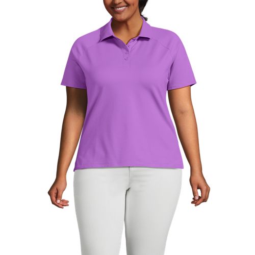  Lands' End Piqué-poloshirt Slim Fit Mit Kurzen ärmeln, Damen, Größe:48-50 Plus, Pink, Baumwolle/baumwoll-mischung, By Lands' End 