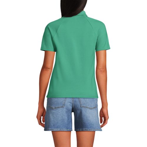  Lands' End Piqué-poloshirt Slim Fit Mit Kurzen ärmeln, Damen, Größe:40-42 Regular, Grün, Baumwolle/baumwoll-mischung, By Lands' End 
