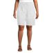 Women's Plus Size High Rise Drawstring A-line 10" Linen Shorts, Front