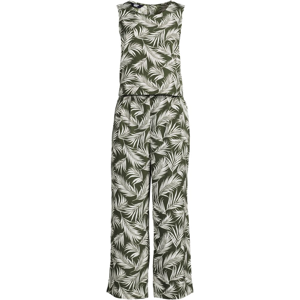 Women's Plus Size Crepe Sleeveless Split Back Jumpsuit