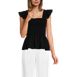 Women's Linen Ruffle Strap Smocked Top, Front