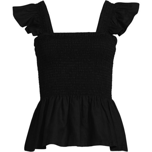 Women's Linen Ruffle Strap Smocked Top - image 4