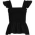 Women's Linen Ruffle Strap Smocked Top, Front