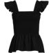 Women's Linen Ruffle Strap Smocked Top, Front