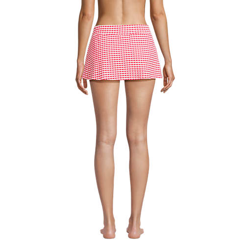 Women's Gingham Mini Swim Skirt Swim Bottoms - Secondary