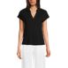 Women's Linen Blend Johnny Collar Polo, Front