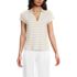 Women's Linen Blend Johnny Collar Polo, Front