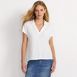 Women's Linen Blend Johnny Collar Polo, Front