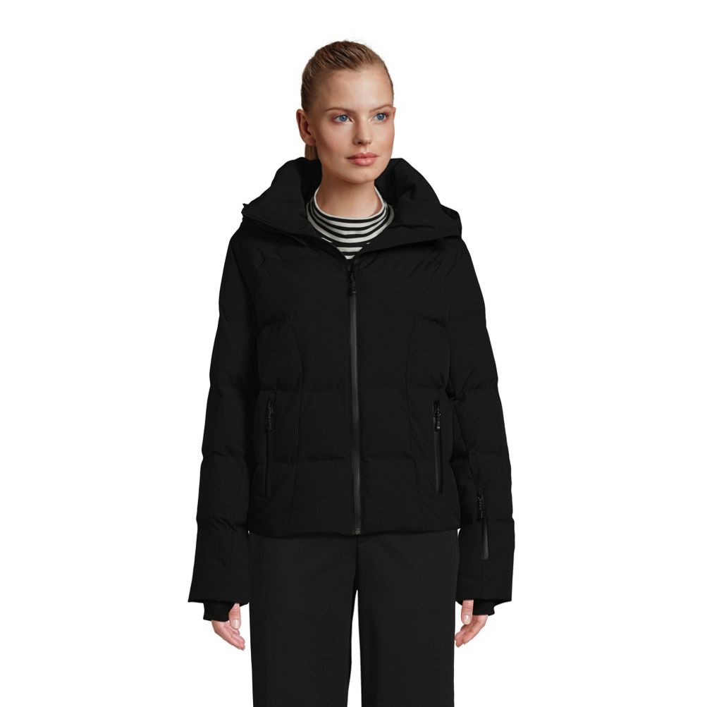 Lands end black store puffer jacket