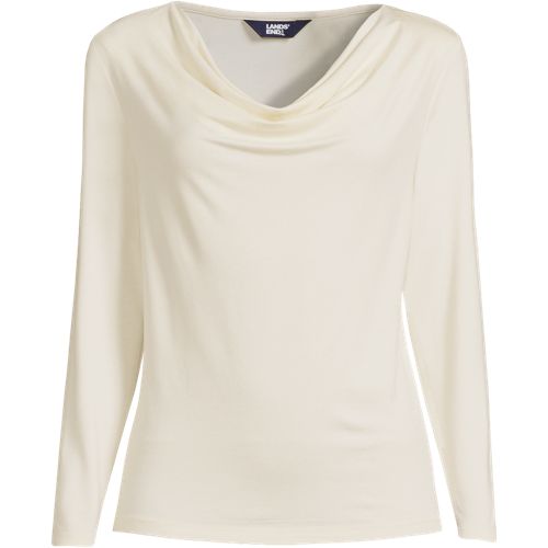 T Shirt Col B nitier en Coton Stretch Femme Stature Standard