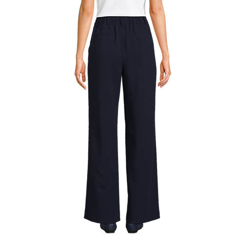 Women's Poly Rayon High Rise Pleated Wide Leg Pants - Secondary