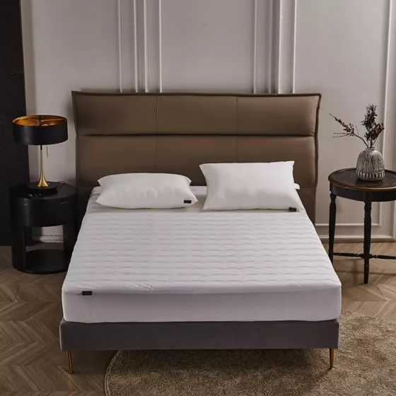 Farm to Home Organic Cotton Classic Wavy Channel Down Alternative Mattress Pad - primary