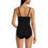 Women's Chlorine Resistant Shirred V-neck One Piece Swimsuit, Back