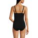 Women's Chlorine Resistant Shirred V-neck One Piece Swimsuit, Back