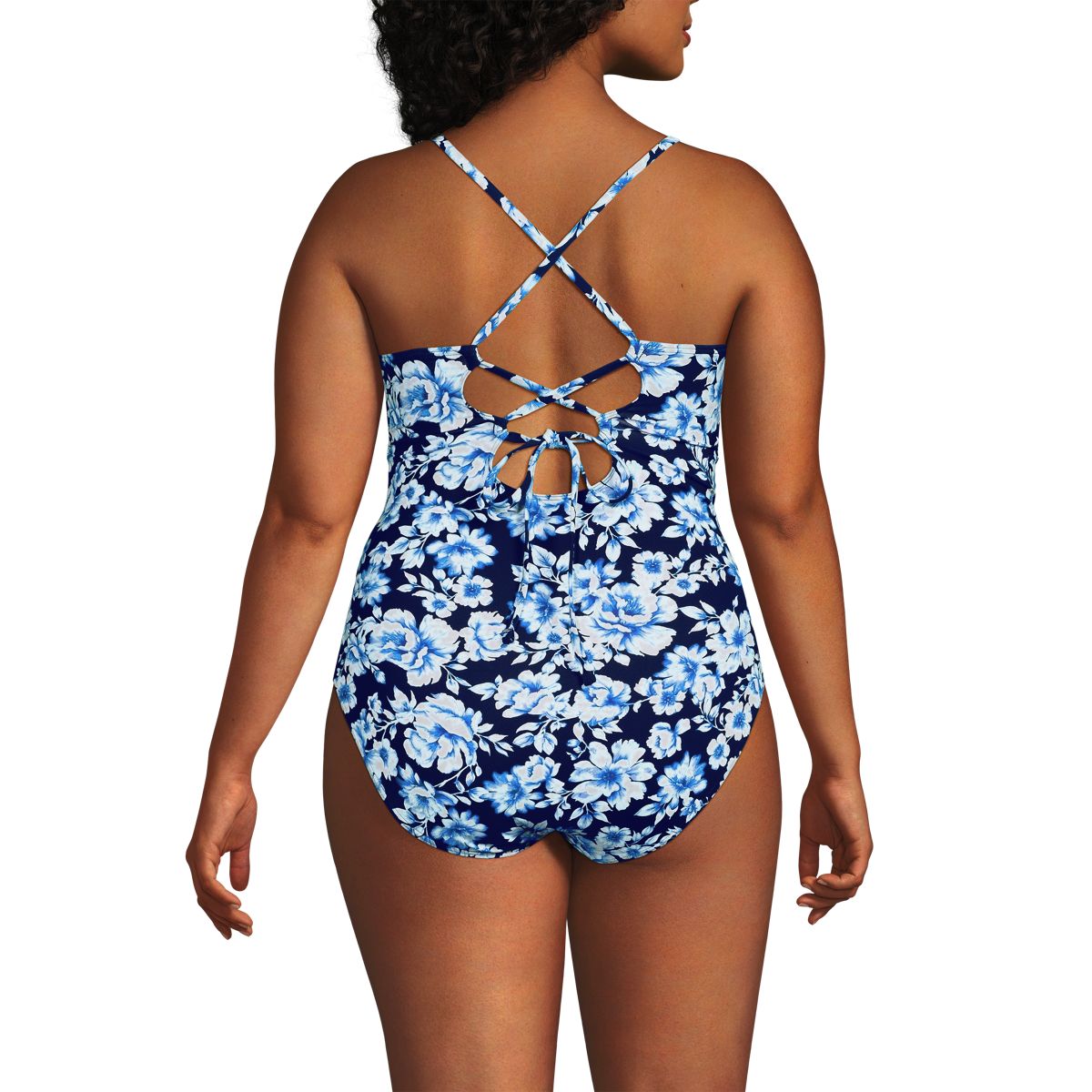Women's Chlorine Resistant Lace Up One Piece Swimsuit