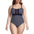 Women's Plus Size Lace Up One Piece Swimsuit, Front