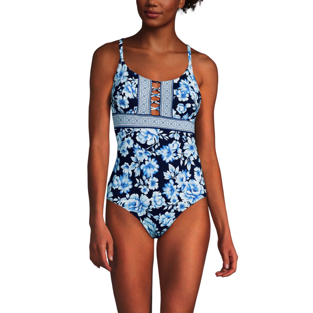 新品　AgAwd Ladder Lace Seethrough Onepiece Women's Cut Out Multiway Halter High Leg One Piece Swimsuit
