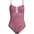 Women's Chlorine Resistant Lace Up One Piece Swimsuit