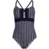 Women's Plus Size Lace Up One Piece Swimsuit, Front