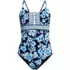 Women's Lace Up One Piece Swimsuit, Front
