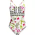 Women's Plus Size Lace Up One Piece Swimsuit, Front