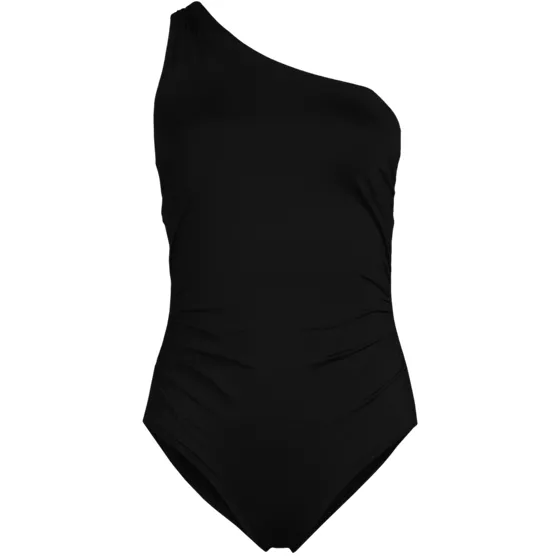 Womens Shirred One Shoulder One Piece Swimsuit - primary