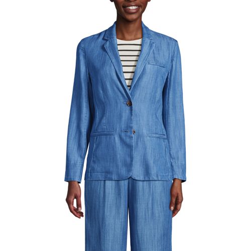 Women's Indigo TENCEL Fiber Relaxed Blazer - image 3