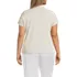 Womens Plus Size Linen Blend Johnny Collar Polo, Back