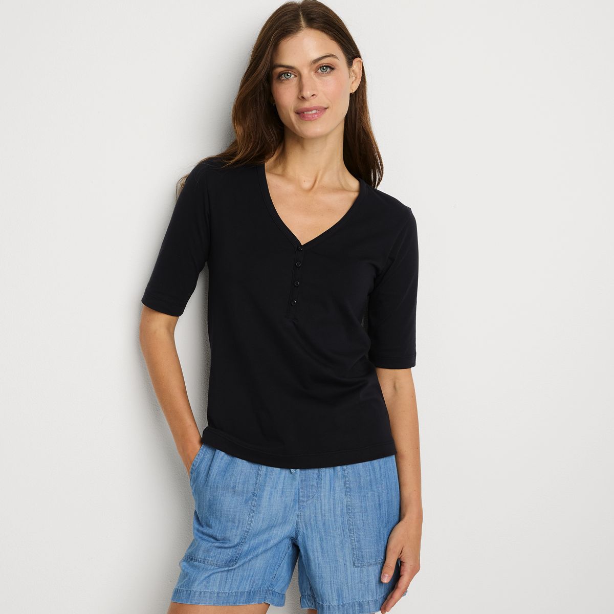 Women's Supima Cotton Henley T-Shirt