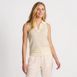 Women's Johnny Collar Sleeveless Pointelle Sweater, Front