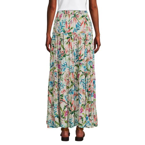 Women's Tiered Rayon Maxi Skirt, Back