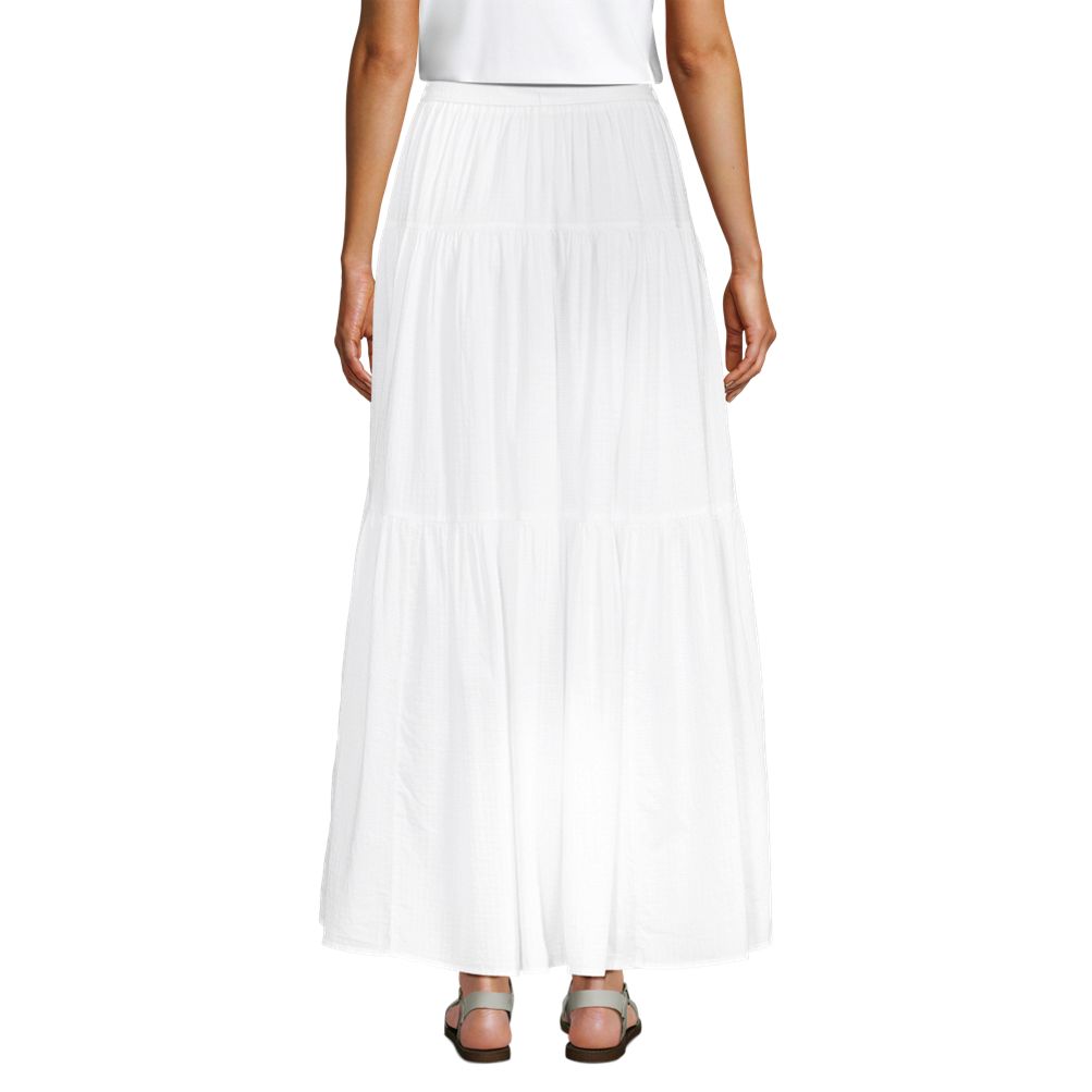 Women s Tiered Cross Texture Maxi Skirt Lands End