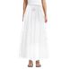 Women's Tiered Cross Texture Maxi Skirt, Front