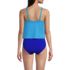 Women's Scoop Neck One Piece Fauxkini Swimsuit, Back