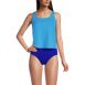 Women's Chlorine Resistant One Piece Scoop Neck Fauxkini Swimsuit, Front