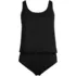 Women's Scoop Neck One Piece Fauxkini Swimsuit, Front