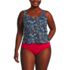 Women's Plus Size Chlorine Resistant One Piece Scoop Neck Fauxkini Swimsuit, Front