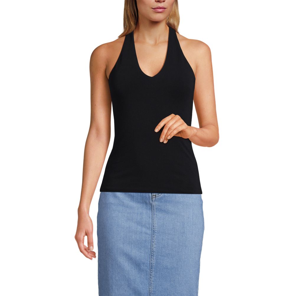 ★HILLDA★ Soft Slim Halterneck Sleeveless Top Navy HDT004N Soft Slim Halter Neck Sleeveless Top [White] - HILLDA | 60