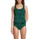 Women's Chlorine Resistant One Piece Scoop Neck Fauxkini Swimsuit, Front