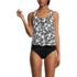 Women's Chlorine Resistant One Piece Scoop Neck Fauxkini Swimsuit, Front