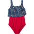 Women's Plus Size Chlorine Resistant One Piece Scoop Neck Fauxkini Swimsuit, alternative image