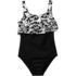 Women's Chlorine Resistant One Piece Scoop Neck Fauxkini Swimsuit, alternative image