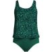 Women's Chlorine Resistant One Piece Scoop Neck Fauxkini Swimsuit, Front