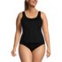 Women's Plus Size Scoop Neck One Piece Fauxkini Swimsuit, Front