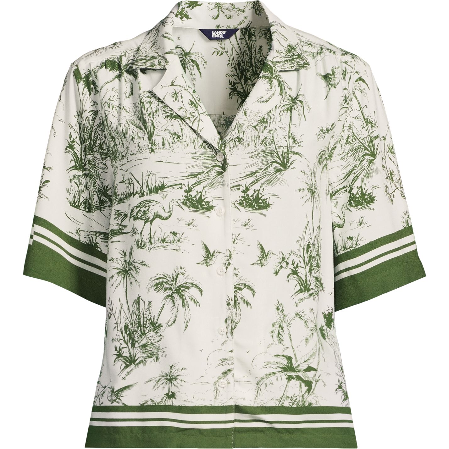 Women's Rayon Short Sleeve Camp Shirt