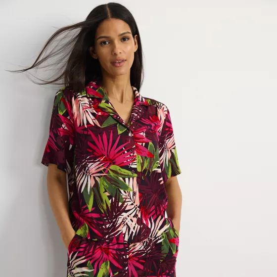 Women's Rayon Short Sleeve Camp Shirt - primary