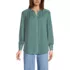Women's Banded Collar Button Front Shirt, Front