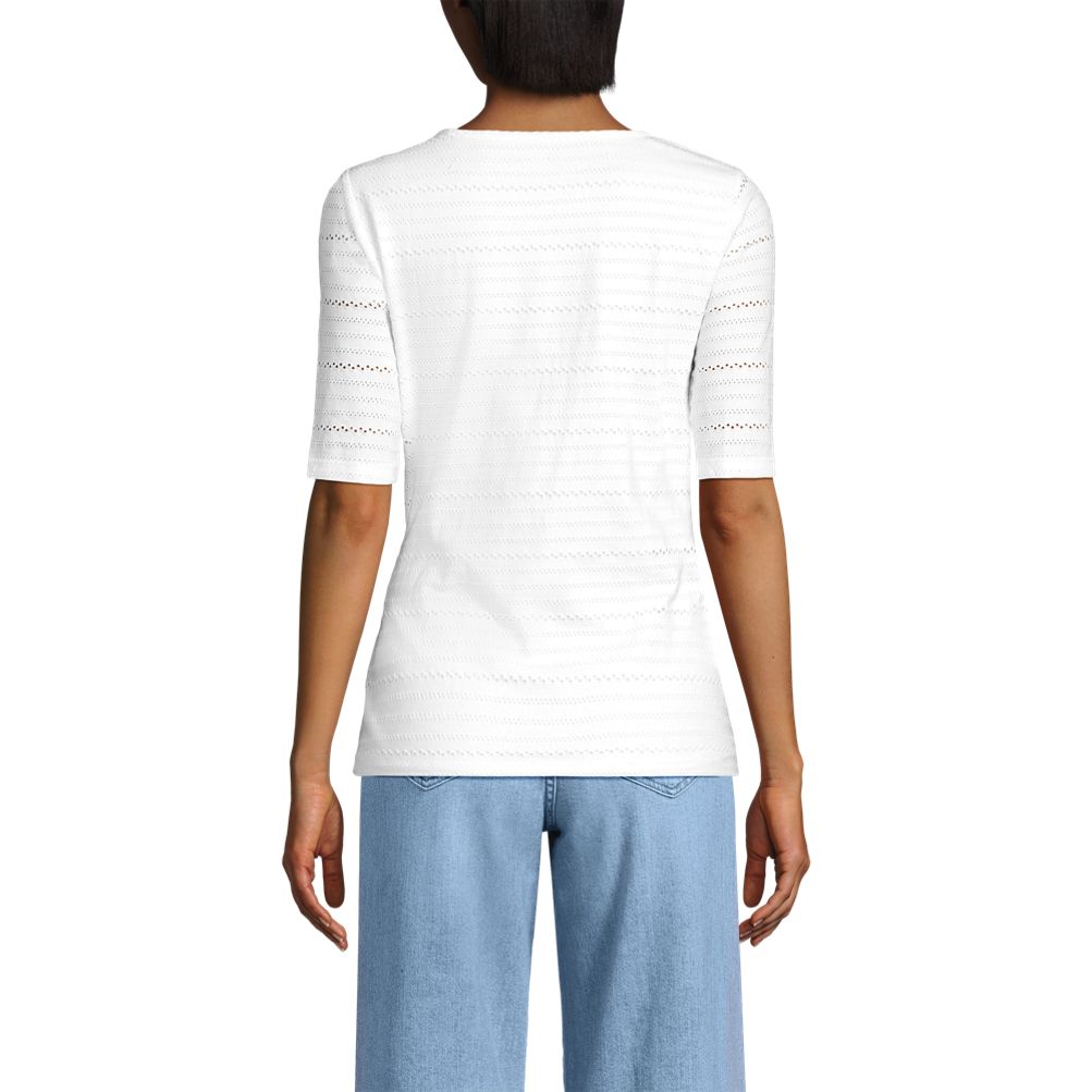 Women's Lightweight Jersey Eyelet Side Tie Top | Lands' End