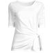 Women's Lightweight Jersey Eyelet Side Tie Top, Front